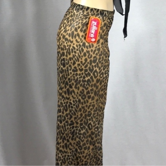 Zuliana Animal Print Mesh Pants Size M/L Made In USA New With Tags - Picture 3 of 4